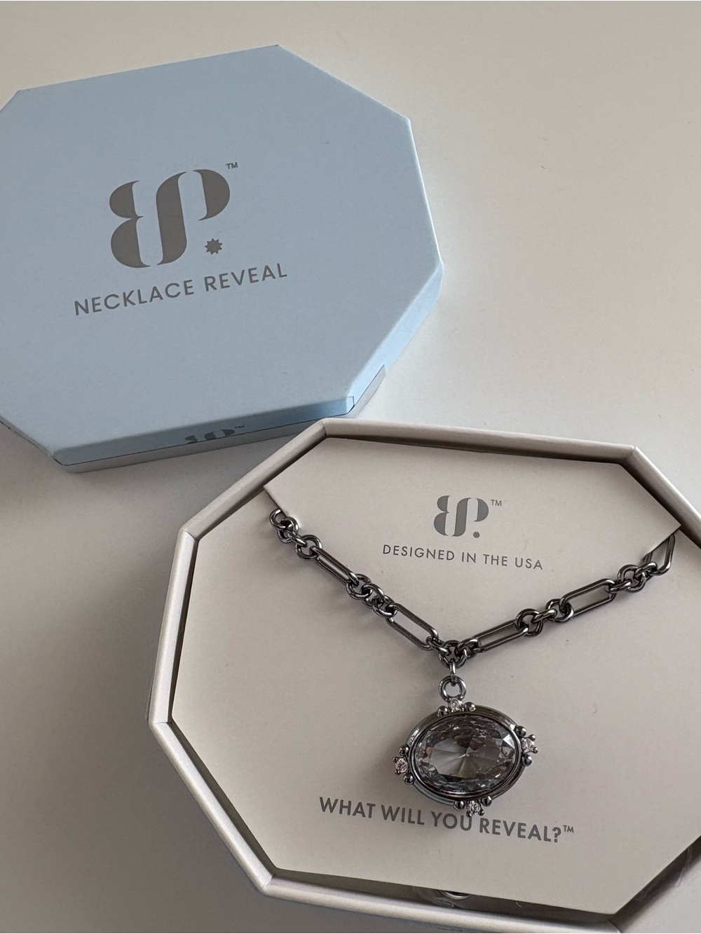 Bomb Party She’s the Mood Necklace NK48282 Diamond CZ Hematite Plating